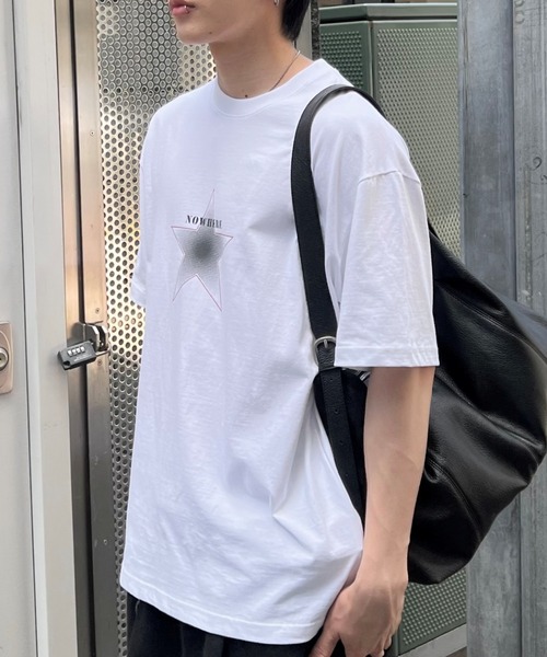 Chikashitsu +（チカシツプラス）の「【Chikashitsu +】clean star graphic t-shirt (3color) / 【チカシツプラス】スタープリント半袖Tシャツ＜着用動画あり＞（Tシャツ/カットソー・メンズ・ネイビー/ホワイト/ブラック・ONE SIZE）」の20枚目の写真