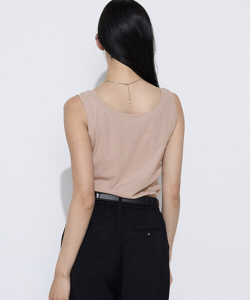 COMME CA Wardrobe(コムサワードローブ)の「【前後2WAY】強撚コットン斜行天竺 タンクトップ(タンクトップ・レディース・ブラック/オフホワイト/ピンク系その他/トップグレー・FREE)」の18枚目の写真