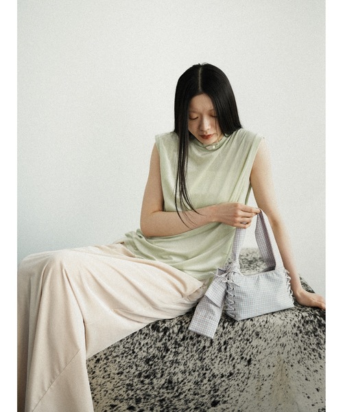 Katrin TOKYO（カトリーントーキョー）の「【JAPAN MADE】sheer velour sleeveless tops（タンクトップ・レディース・ホワイト/ブルー/グリーン系・FREE/XS）」の16枚目の写真