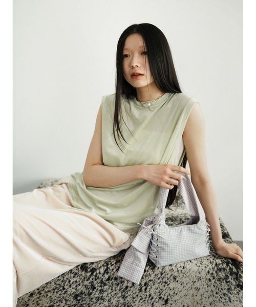 Katrin TOKYO（カトリーントーキョー）の「【JAPAN MADE】sheer velour sleeveless tops（タンクトップ・レディース・ホワイト/ブルー/グリーン系・FREE/XS）」の12枚目の写真