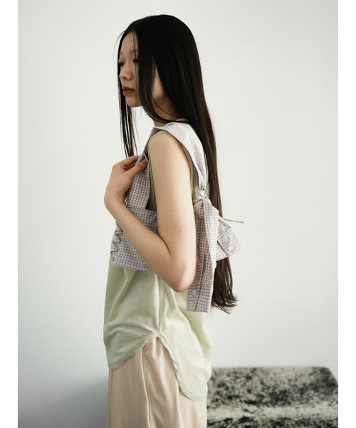 Katrin TOKYO（カトリーントーキョー）の「【JAPAN MADE】sheer velour sleeveless tops（タンクトップ・レディース・ホワイト/ブルー/グリーン系・FREE/XS）」の13枚目の写真
