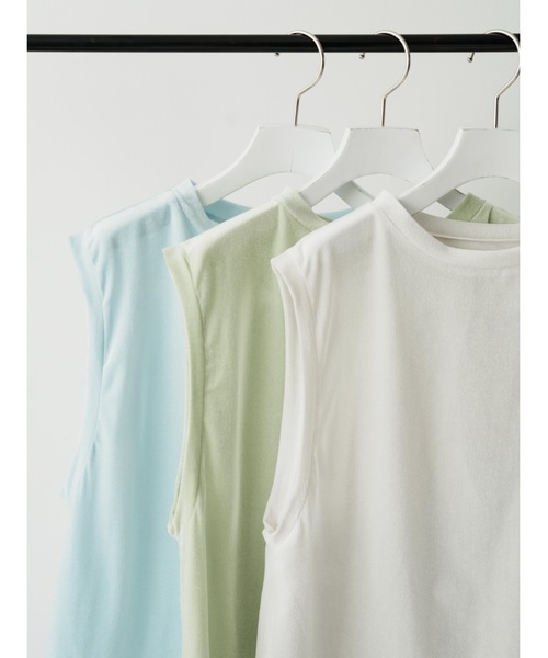 Katrin TOKYO（カトリーントーキョー）の「【JAPAN MADE】sheer velour sleeveless tops（タンクトップ・レディース・ホワイト/ブルー/グリーン系・FREE/XS）」の5枚目の写真