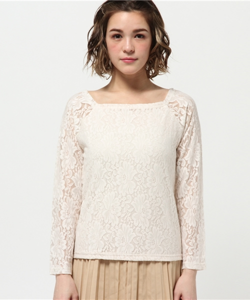 Chico（チコ）の「【who's who Chico】カットレース長袖プルオーバー（Tシャツ/カットソー・レディース・アイボリー/ホワイト・FREE）」の3枚目の写真