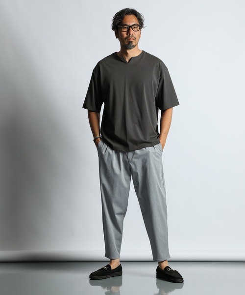 The DUFFER of ST.GEORGE（ザダファーオブセントジョージ）の「『WONDER SHAPE』PIQUE：360°全方向高伸縮『ワンダーシェイプ』ピケ ワイドイージーパンツ（その他パンツ・メンズ・チャコールグレー/ライトグレー/カーキ・X-LARGE/LARGE/MEDIUM/SMALL）」の7枚目の写真