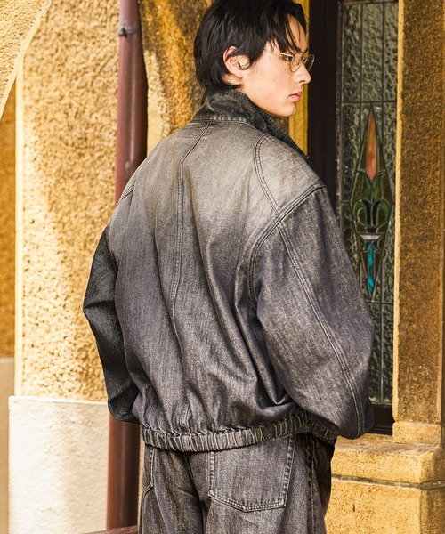 niko and...（ニコアンド）の「Denim Fireman Blouson [niko and ...JEANS]（デニムジャケット・メンズ・アクア/チャコール・MEDIUM/LARGE）」の4枚目の写真