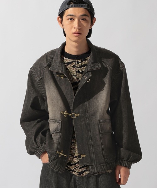 niko and...（ニコアンド）の「Denim Fireman Blouson [niko and ...JEANS]（デニムジャケット・メンズ・アクア/チャコール・MEDIUM/LARGE）」の14枚目の写真