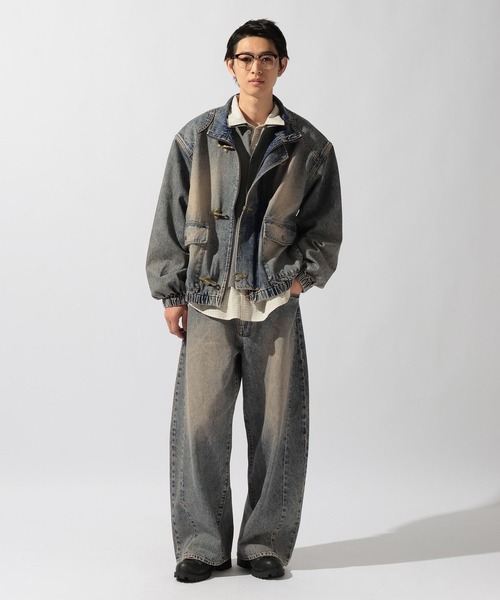 niko and...（ニコアンド）の「Denim Fireman Blouson [niko and ...JEANS]（デニムジャケット・メンズ・アクア/チャコール・MEDIUM/LARGE）」の18枚目の写真