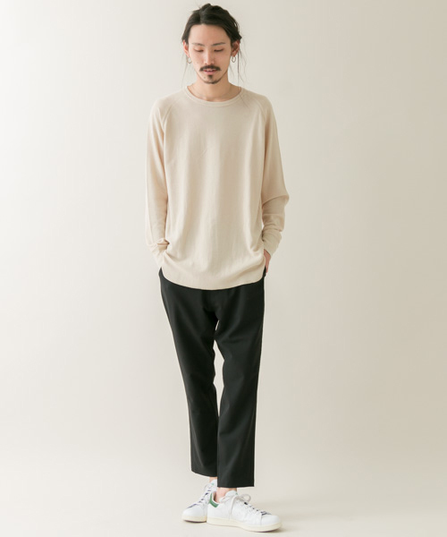 URBAN RESEARCH（アーバンリサーチ）の「クルーネックワッフルビックロングTシャツ（Tシャツ/カットソー・メンズ・ホワイト/カーキ/ベージュ/ネイビー/グレー・SMALL/MEDIUM/LARGE）」の9枚目の写真