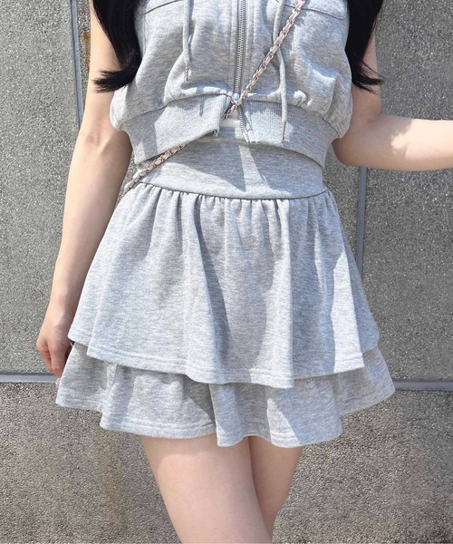 INGNI(イング)の「ラメスウェットジップパーカー+スカパン/セットアップ(セットアップ・レディース・グレー/ライトピンク/ブラック・M)」の8枚目の写真