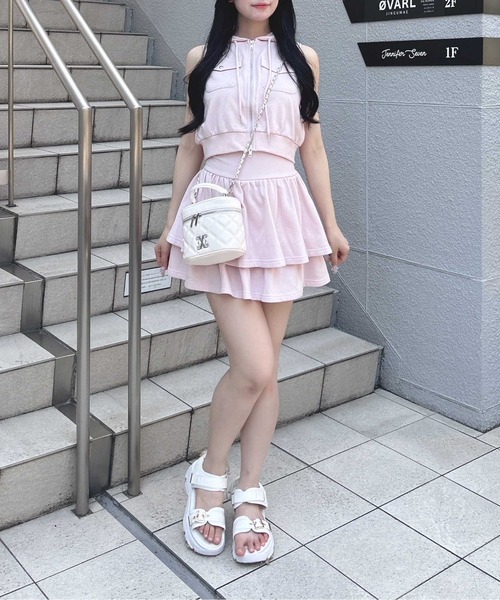 INGNI(イング)の「ラメスウェットジップパーカー+スカパン/セットアップ(セットアップ・レディース・グレー/ライトピンク/ブラック・M)」の17枚目の写真