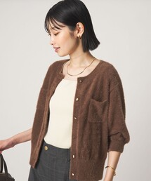 フラッフフェザー ハーフスリーブ ニット カーディガン