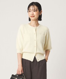 フラッフフェザー ハーフスリーブ ニット カーディガン