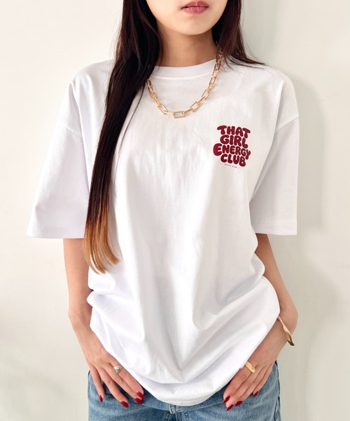 wears(ウェアーズ)の「【綿100%・オーバーサイズ】wearsオリジナルロゴプリントTシャツ 半袖T(Tシャツ/カットソー・レディース・レッド/ブルー・FREE)」の4枚目の写真