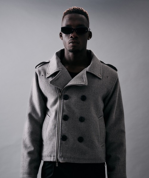 ANDER HUNK(アンダーハンク)の「Riders Design Melton Short P-coat/ライダースデザインメルトンPコート(ピーコート・メンズ・バーガンディー/グレー/ブラック・SMALL/MEDIUM/LARGE)」の20枚目の写真