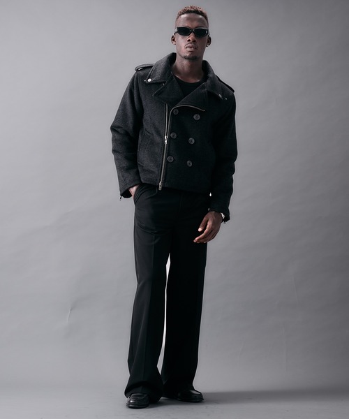 ANDER HUNK(アンダーハンク)の「Riders Design Melton Short P-coat/ライダースデザインメルトンPコート(ピーコート・メンズ・バーガンディー/グレー/ブラック・SMALL/MEDIUM/LARGE)」の16枚目の写真