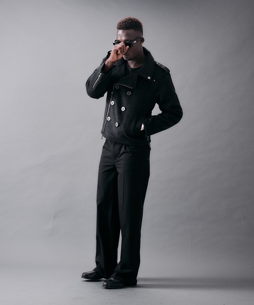 ANDER HUNK(アンダーハンク)の「Riders Design Melton Short P-coat/ライダースデザインメルトンPコート(ピーコート・メンズ・バーガンディー/グレー/ブラック・SMALL/MEDIUM/LARGE)」の17枚目の写真