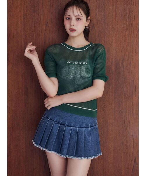 Now me. by NYLON JAPAN(ナウミーバイナイロンジャパン)の「デニムプリーツスカート(スカート・レディース・ブルー/ブラック・SMALL/MEDIUM)」の3枚目の写真