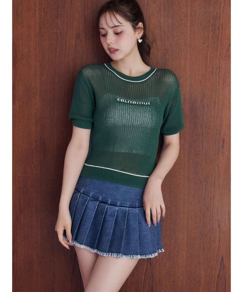 Now me. by NYLON JAPAN(ナウミーバイナイロンジャパン)の「デニムプリーツスカート(スカート・レディース・ブルー/ブラック・SMALL/MEDIUM)」の4枚目の写真