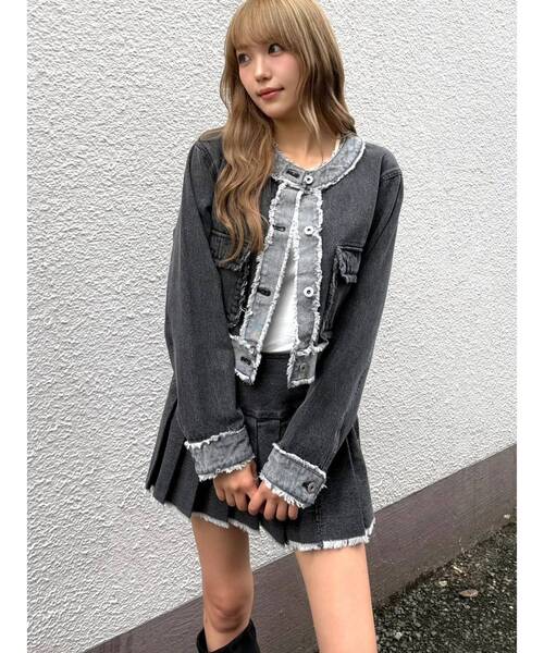 Now me. by NYLON JAPAN(ナウミーバイナイロンジャパン)の「デニムプリーツスカート(スカート・レディース・ブルー/ブラック・SMALL/MEDIUM)」の11枚目の写真