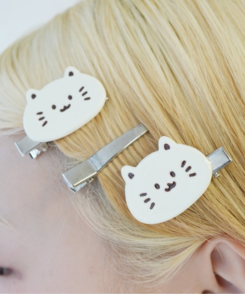 セール】【 Port / ポート 】 ねこ フェイス ヘアピン（ヘアピン