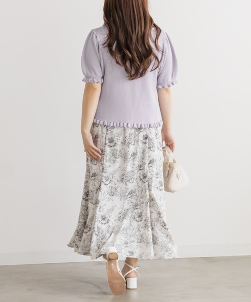 CLETTE(クレット)の「Vネックフリルニット(ニット/セーター・レディース・ラベンダー/ピンク/ブラック・3L/4L/LL)」の16枚目の写真