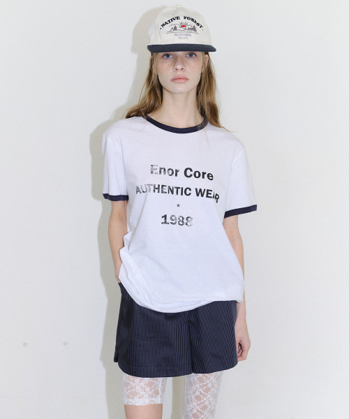 EN OR（エンオール）の「[CORE] VINTAGE RINGER T-SHIRT - WHITE（Tシャツ/カットソー・レディース・その他・FREE）」の3枚目の写真