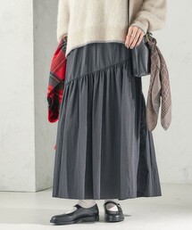 〈洗濯機可能〉ランダム ギャザー タフタ スカート