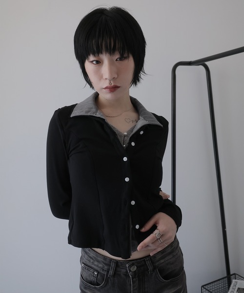 Ulysses（ユリシス）の「フェイクレイヤードカットソー（Tシャツ/カットソー・レディース・ブラック・S/M）」の6枚目の写真