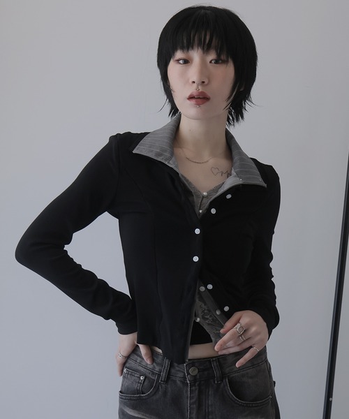 Ulysses（ユリシス）の「フェイクレイヤードカットソー（Tシャツ/カットソー・レディース・ブラック・S/M）」の7枚目の写真