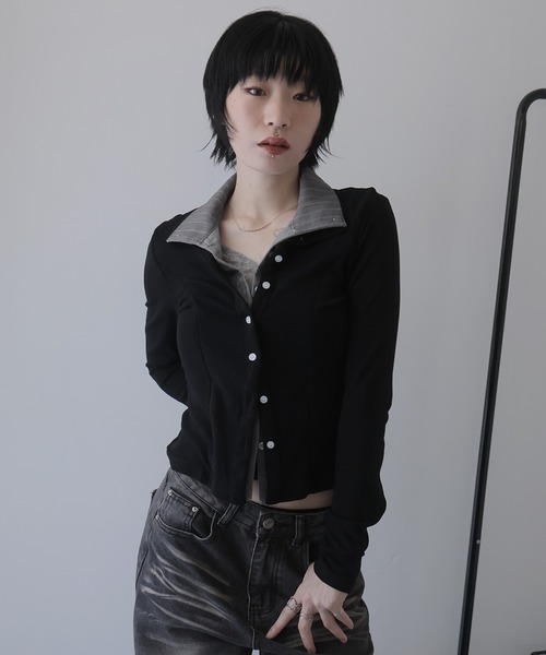 Ulysses（ユリシス）の「フェイクレイヤードカットソー（Tシャツ/カットソー・レディース・ブラック・S/M）」の8枚目の写真