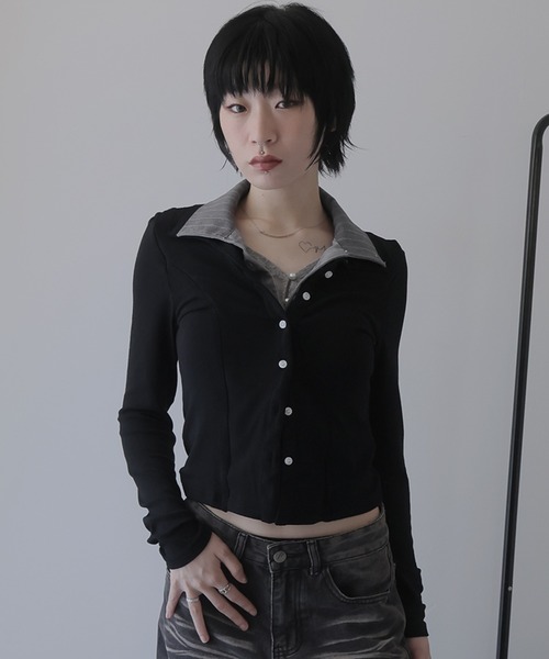 Ulysses（ユリシス）の「フェイクレイヤードカットソー（Tシャツ/カットソー・レディース・ブラック・S/M）」の9枚目の写真