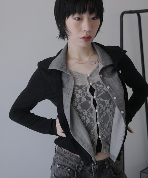Ulysses（ユリシス）の「フェイクレイヤードカットソー（Tシャツ/カットソー・レディース・ブラック・S/M）」の18枚目の写真