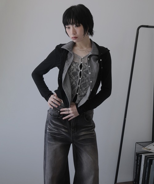 Ulysses（ユリシス）の「フェイクレイヤードカットソー（Tシャツ/カットソー・レディース・ブラック・S/M）」の19枚目の写真