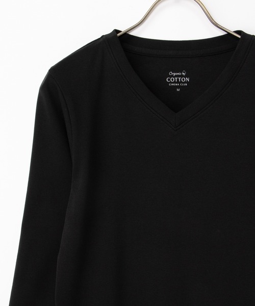 Honeys(ハニーズ)の「オーガニックVネックT(Tシャツ/カットソー・レディース・ブラック/ネイビー系1/ダークグリーン/ベージュ系その他2/ダークオレンジ・M/L/LL)」の19枚目の写真
