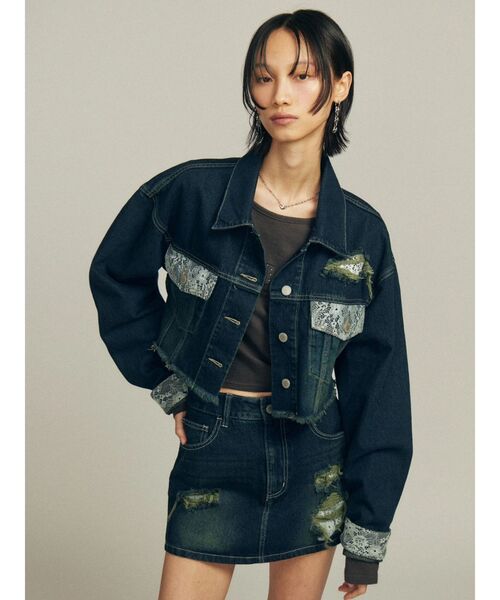 EMODA（エモダ）の「ダメージマイクロミニスカート（スカート・レディース・インディゴブルー/ブラック・SMALL/MEDIUM）」の10枚目の写真