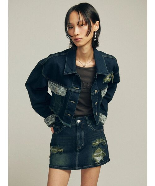 EMODA（エモダ）の「ダメージマイクロミニスカート（スカート・レディース・インディゴブルー/ブラック・SMALL/MEDIUM）」の11枚目の写真