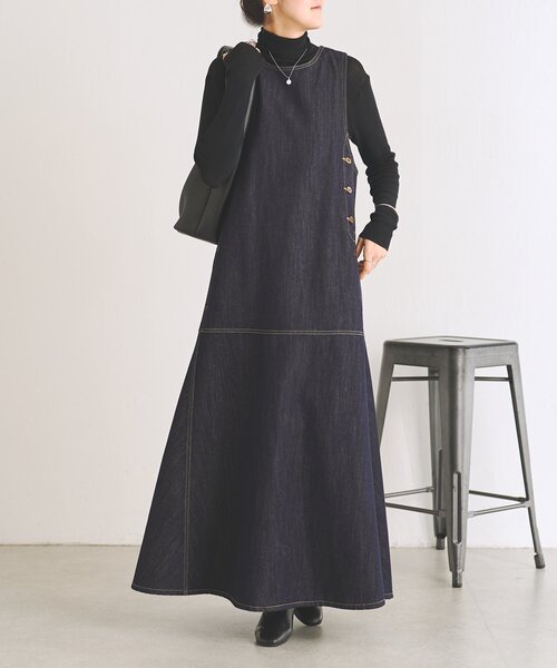 BEARDSLEY(ビアズリー)の「《ZOZO先行予約開始》デニムワンピース(ワンピース・レディース・インディゴブルー・1/0)」の1枚目の写真