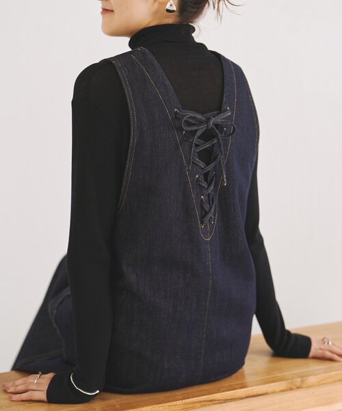 BEARDSLEY(ビアズリー)の「《ZOZO先行予約開始》デニムワンピース(ワンピース・レディース・インディゴブルー・1/0)」の2枚目の写真