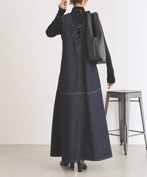 BEARDSLEY(ビアズリー)の「《ZOZO先行予約開始》デニムワンピース(ワンピース・レディース・インディゴブルー・1/0)」の4枚目の写真