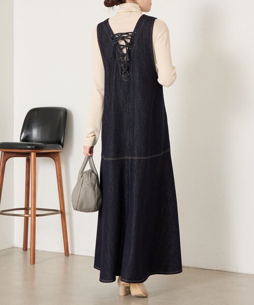 BEARDSLEY(ビアズリー)の「《ZOZO先行予約開始》デニムワンピース(ワンピース・レディース・インディゴブルー・1/0)」の8枚目の写真