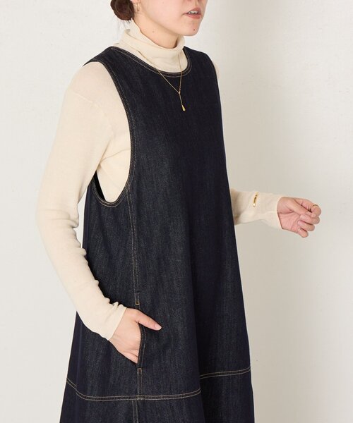 BEARDSLEY(ビアズリー)の「《ZOZO先行予約開始》デニムワンピース(ワンピース・レディース・インディゴブルー・1/0)」の12枚目の写真