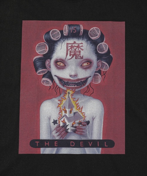 KIDILL(キディル)の「THE DEVIL T-SHIRT BIOWASHED ARTWORK BY TREVOR BROWN(Tシャツ/カットソー・メンズ・ブラック・FREE)」の4枚目の写真