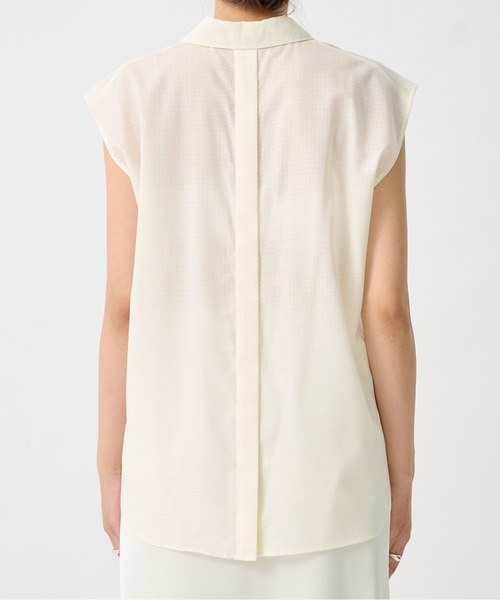 CITY TOKYO(シティトウキョウ)の「【CITY TOKYO/シティートウキョウ】Ripstop Sheer Shirt/リップストップシアーシャツ(シャツ/ブラウス・レディース・ホワイト/ブラック・FREE)」の6枚目の写真