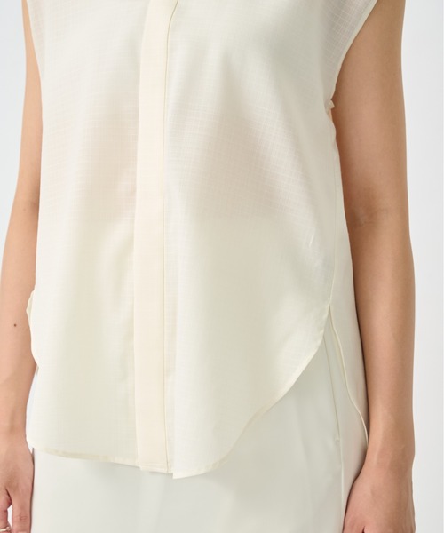 CITY TOKYO(シティトウキョウ)の「【CITY TOKYO/シティートウキョウ】Ripstop Sheer Shirt/リップストップシアーシャツ(シャツ/ブラウス・レディース・ホワイト/ブラック・FREE)」の9枚目の写真