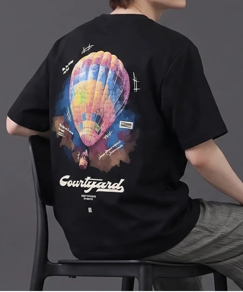 revertical(リバーティカル)の「気球 アートグラフィック バックプリント 半袖Tシャツ(Tシャツ/カットソー・メンズ・ブラック/ホワイト・MEDIUM/LARGE)」の2枚目の写真