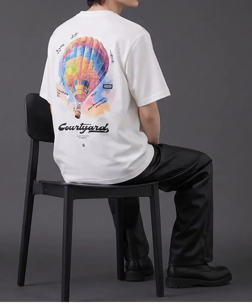 revertical(リバーティカル)の「気球 アートグラフィック バックプリント 半袖Tシャツ(Tシャツ/カットソー・メンズ・ブラック/ホワイト・MEDIUM/LARGE)」の5枚目の写真