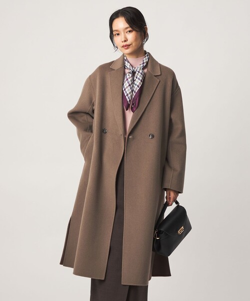 green label relaxing(グリーンレーベルリラクシング)の「リバー ロングコート(チェスターコート・レディース・ブラック/モカ・38/36)」の4枚目の写真