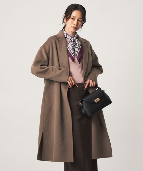 green label relaxing(グリーンレーベルリラクシング)の「リバー ロングコート(チェスターコート・レディース・ブラック/モカ・38/36)」の5枚目の写真