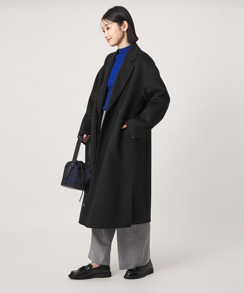 green label relaxing(グリーンレーベルリラクシング)の「リバー ロングコート(チェスターコート・レディース・ブラック/モカ・38/36)」の13枚目の写真