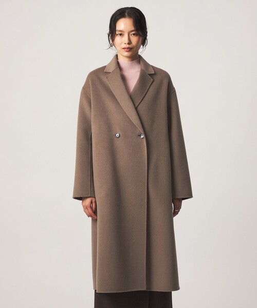 green label relaxing(グリーンレーベルリラクシング)の「リバー ロングコート(チェスターコート・レディース・ブラック/モカ・38/36)」の15枚目の写真